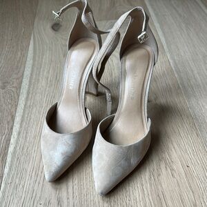 Gibson Latimer Beige Ankle Strap Heels